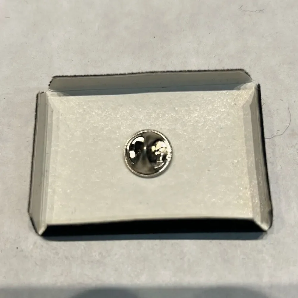 Vtg Airplane Medical Strike Force Lapel Pin DC-10 Silver Tone Jet Clutch Back